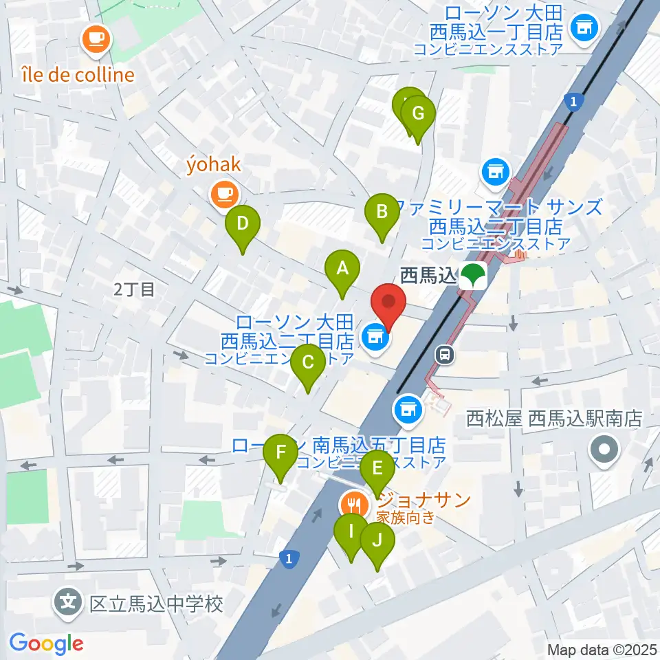 ライフコミュニティ西馬込 音楽スタジオ周辺の駐車場・コインパーキング一覧地図