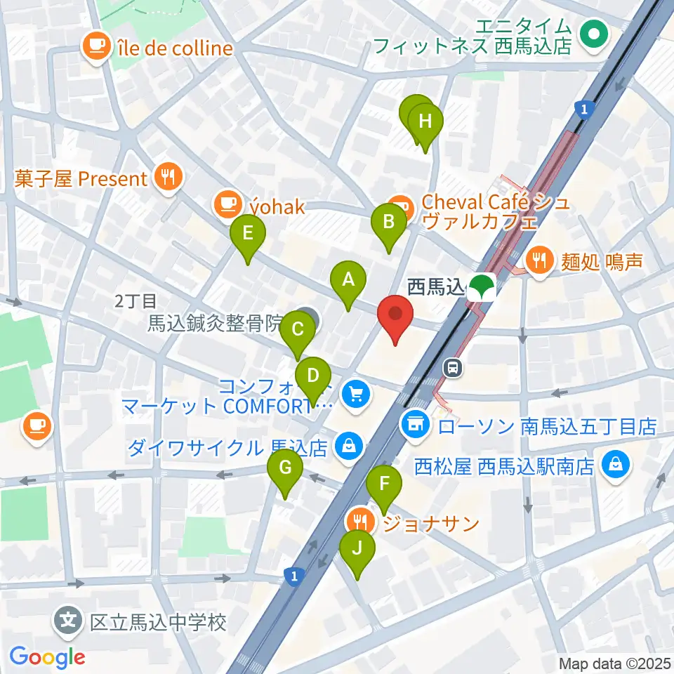 ライフコミュニティ西馬込 音楽スタジオ周辺の駐車場・コインパーキング一覧地図
