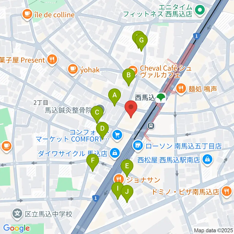 ライフコミュニティ西馬込 音楽スタジオ周辺の駐車場・コインパーキング一覧地図