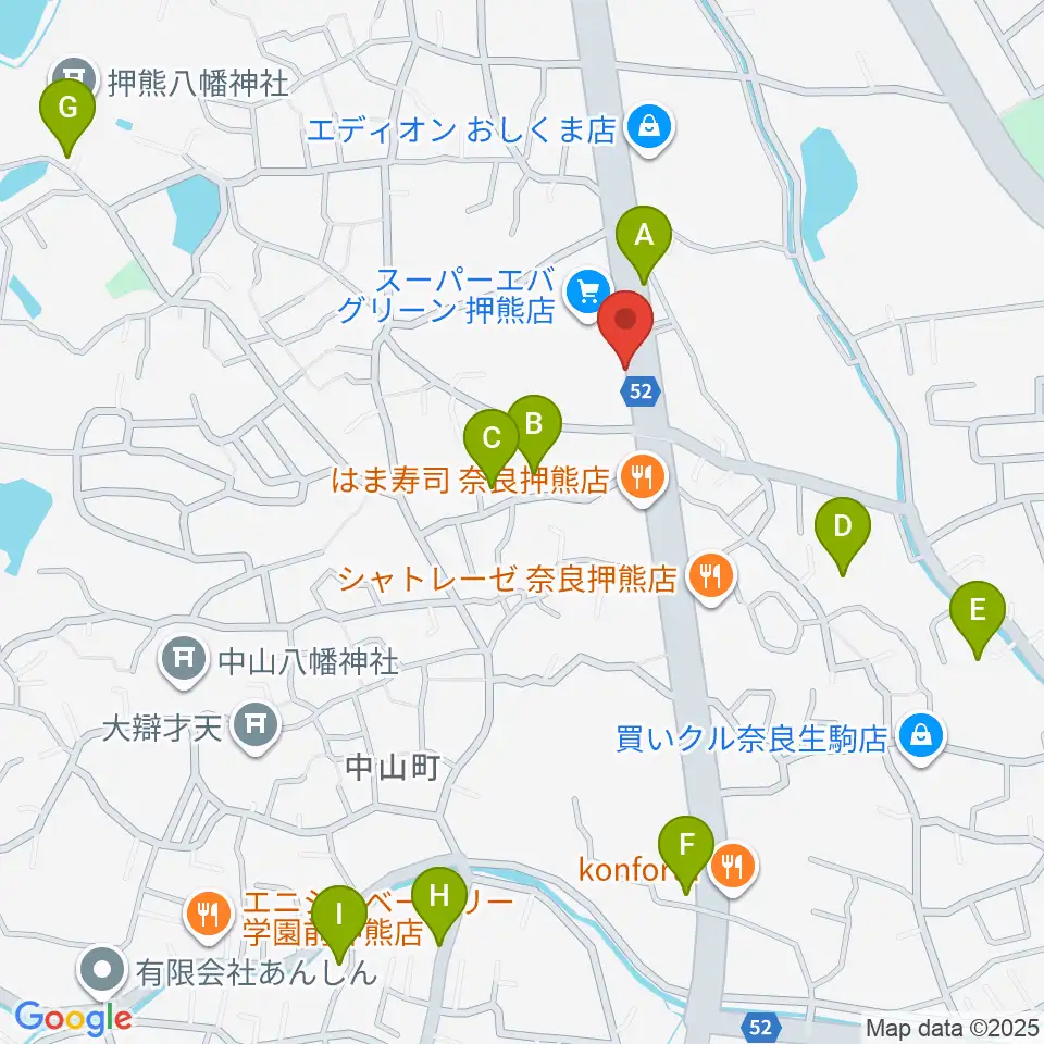 天理楽器 奈良店周辺の駐車場・コインパーキング一覧地図