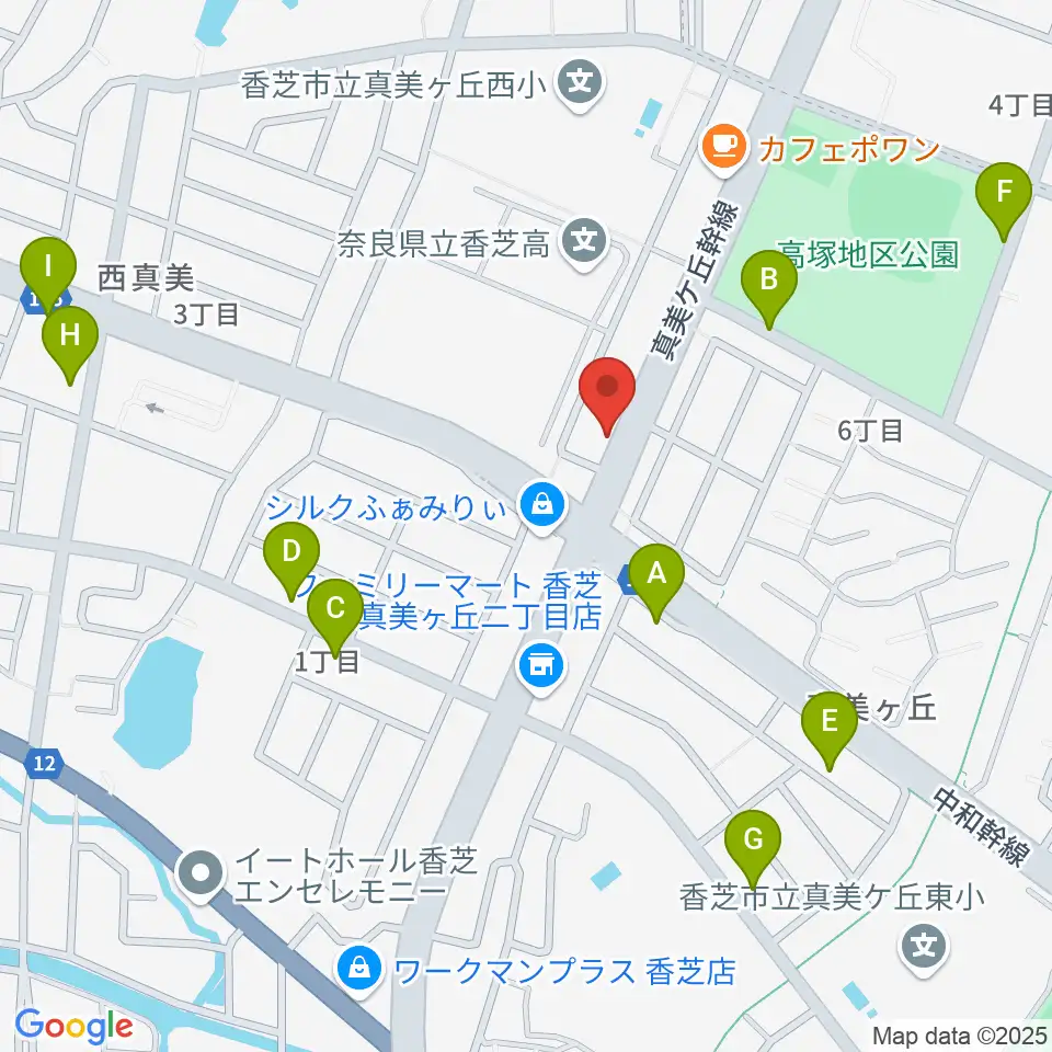 天理楽器 香芝店周辺の駐車場・コインパーキング一覧地図