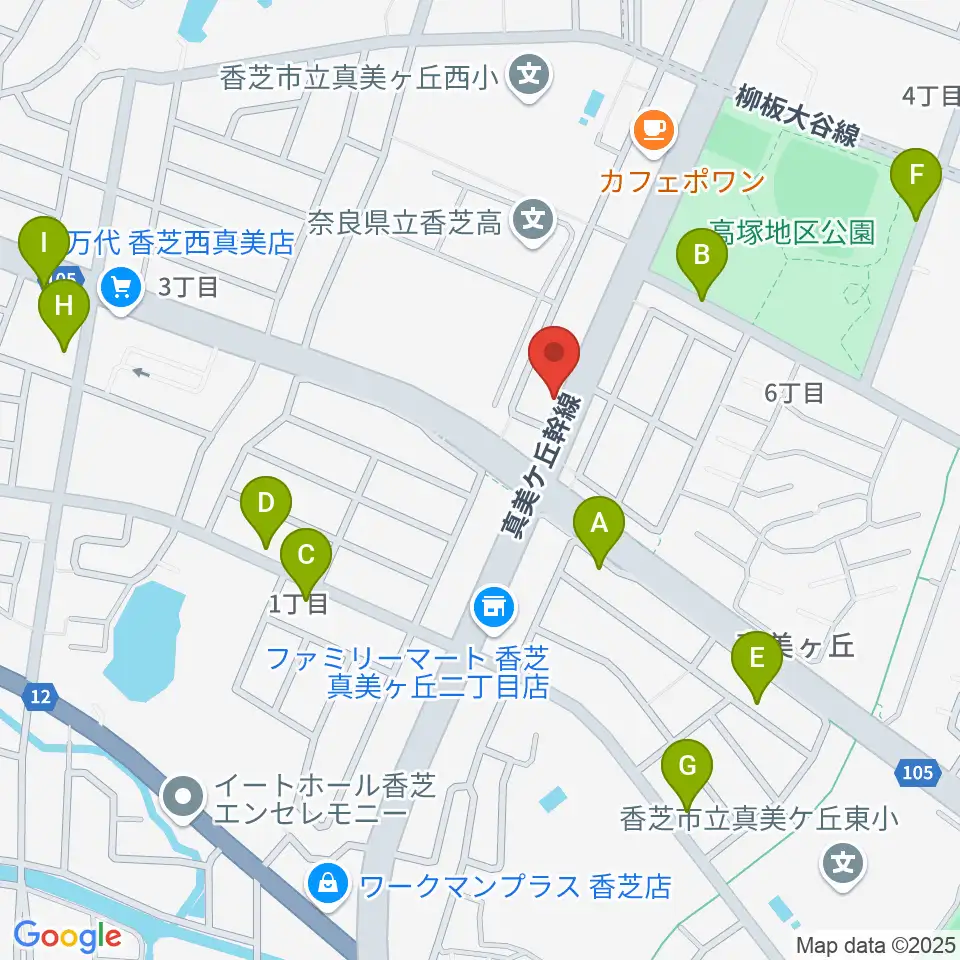 天理楽器 香芝店周辺の駐車場・コインパーキング一覧地図