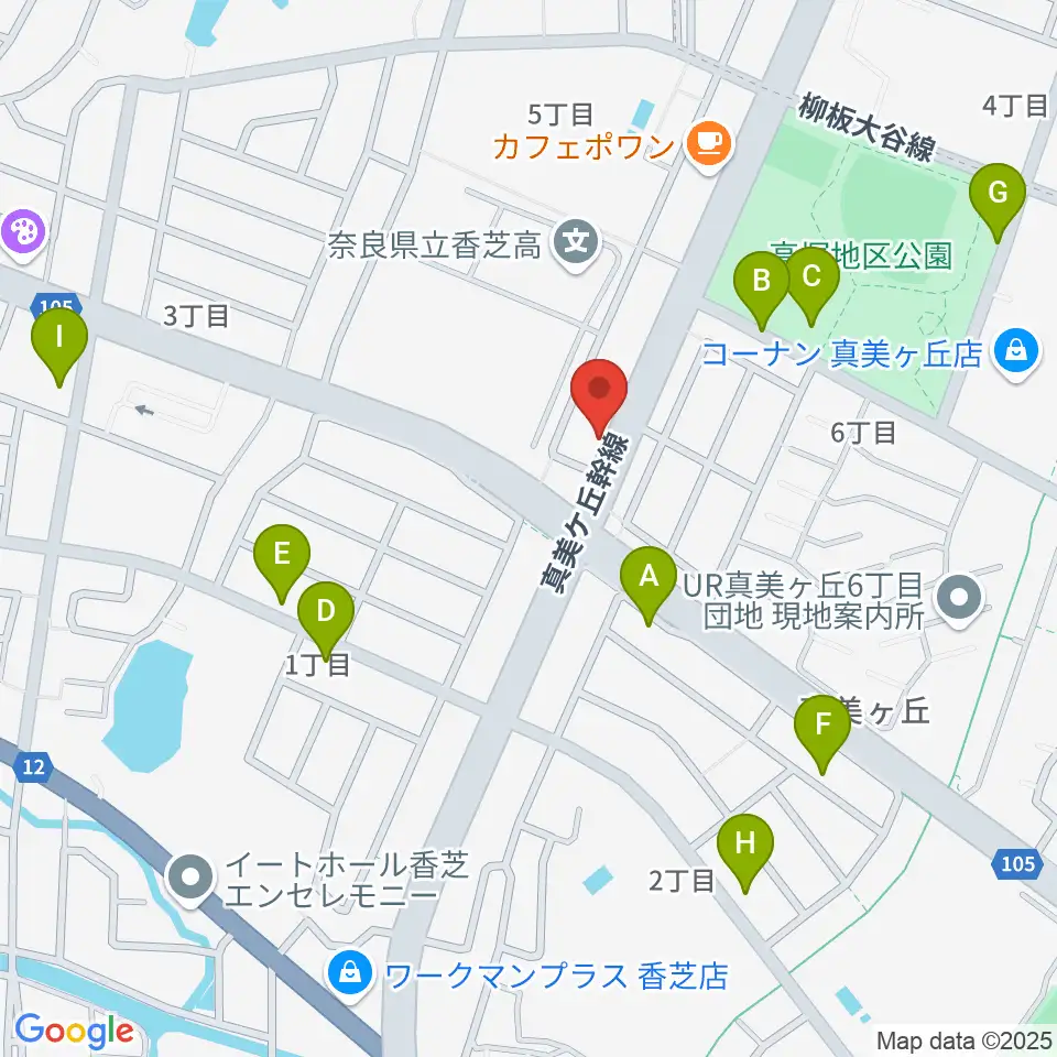 天理楽器 香芝店周辺の駐車場・コインパーキング一覧地図