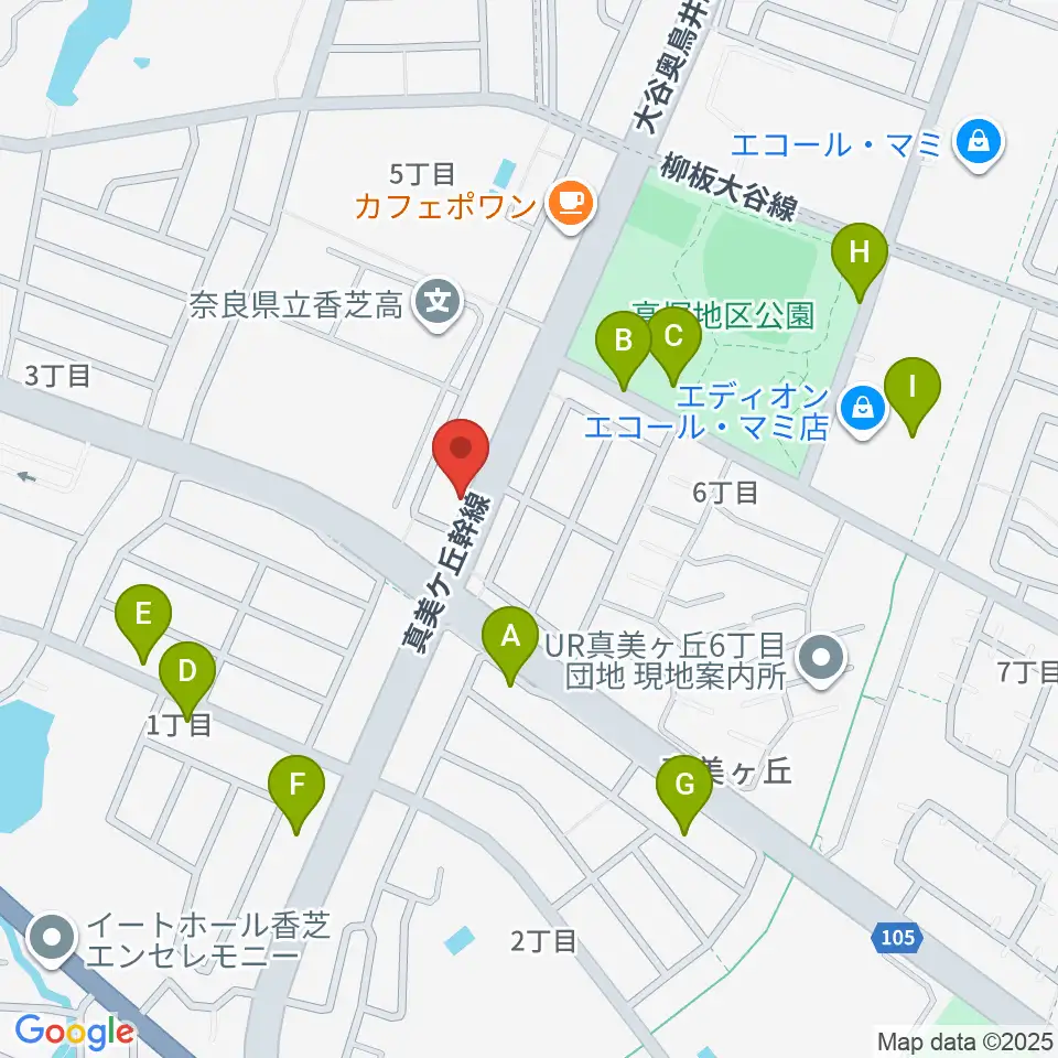 天理楽器 香芝店周辺の駐車場・コインパーキング一覧地図