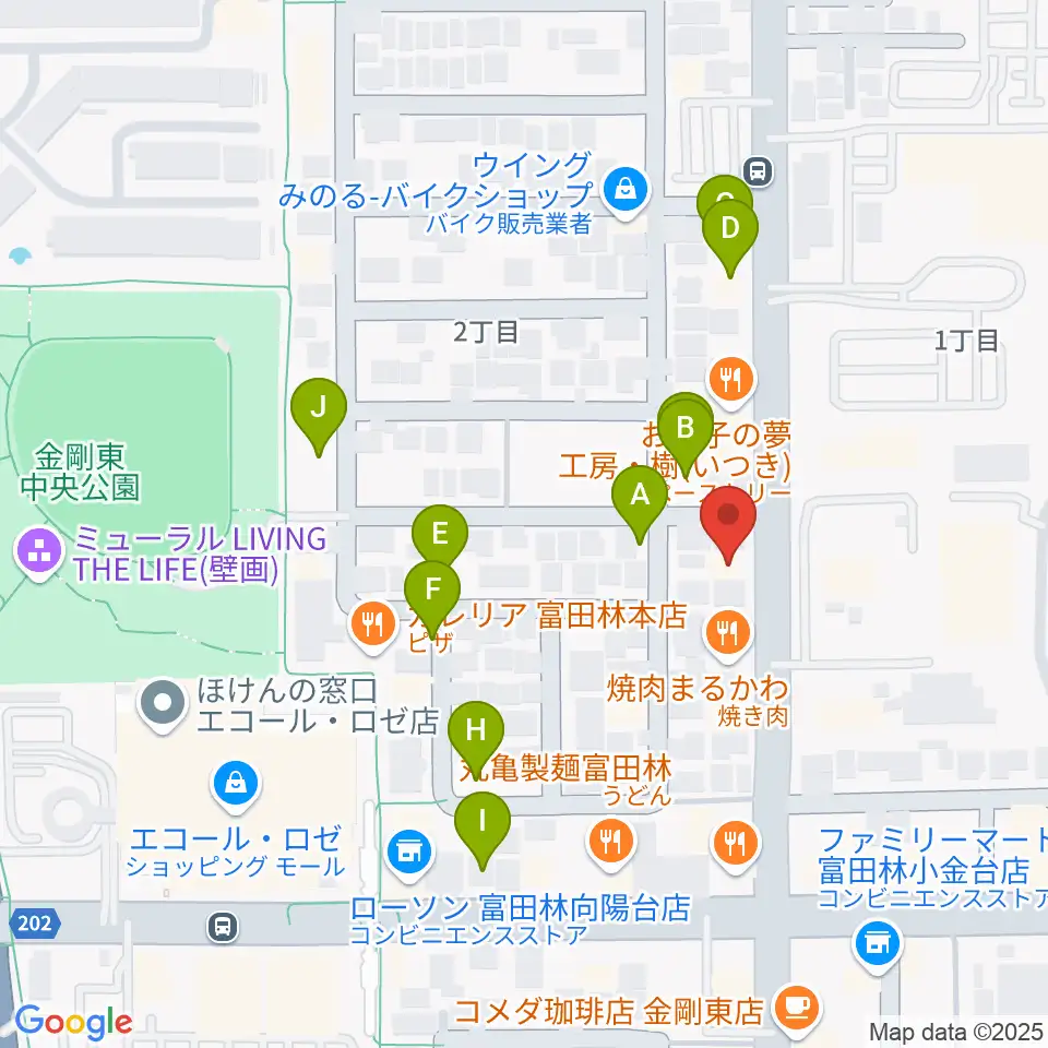 天理楽器 富田林店周辺の駐車場・コインパーキング一覧地図