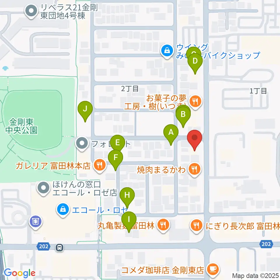 天理楽器 富田林店周辺の駐車場・コインパーキング一覧地図