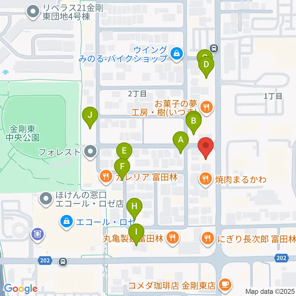 天理楽器 富田林店周辺の駐車場・コインパーキング一覧地図
