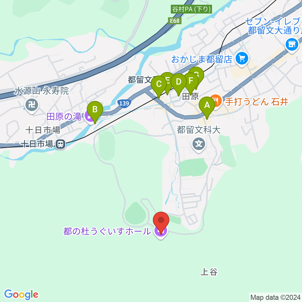 都の杜うぐいすホール周辺の駐車場・コインパーキング一覧地図