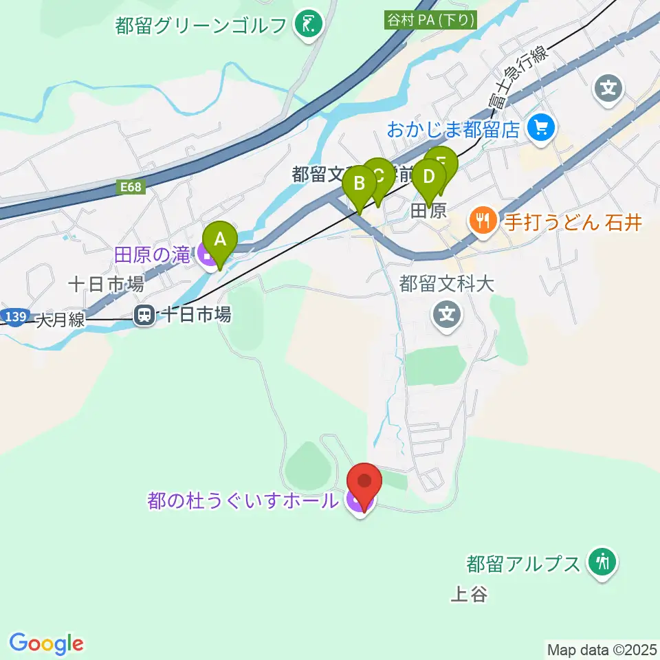 都の杜うぐいすホール周辺の駐車場・コインパーキング一覧地図