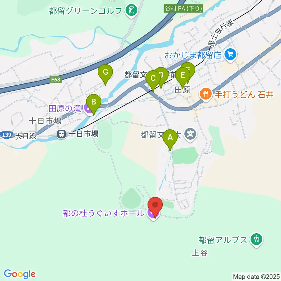 都の杜うぐいすホール周辺の駐車場・コインパーキング一覧地図