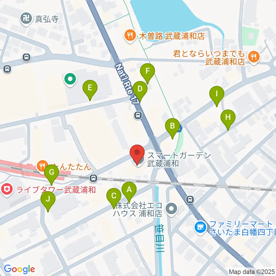 柏屋楽器 武蔵浦和ミュージックセンター周辺の駐車場・コインパーキング一覧地図