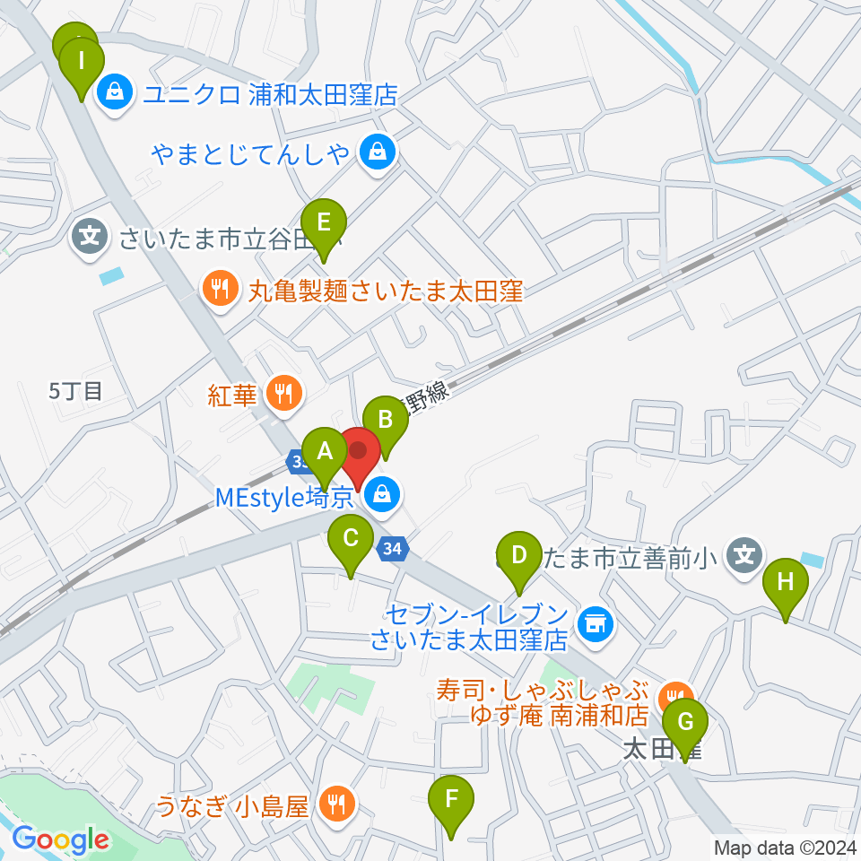 柏屋楽器 ミュージックサロン浦和南周辺の駐車場・コインパーキング一覧地図