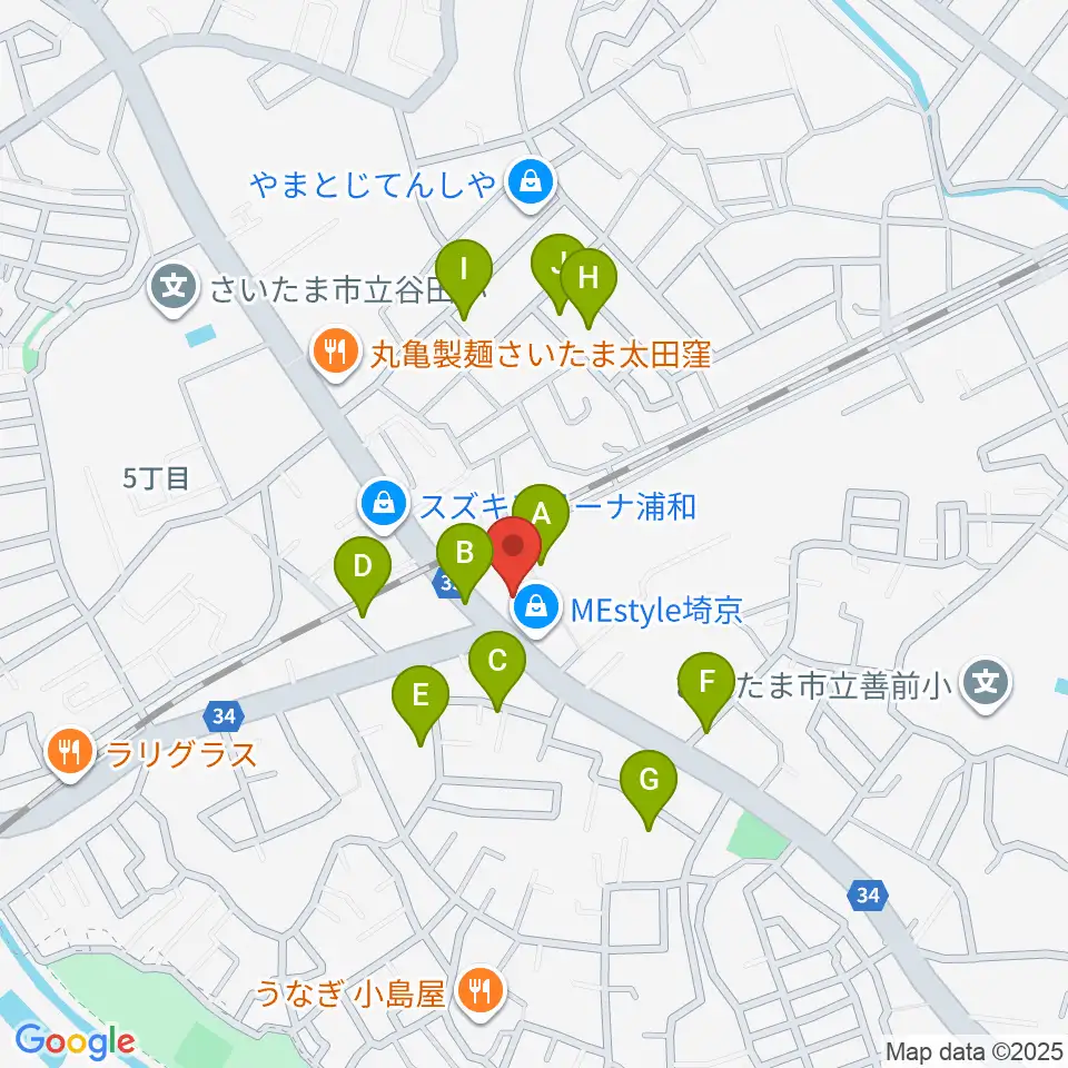 柏屋楽器 ミュージックサロン浦和南周辺の駐車場・コインパーキング一覧地図