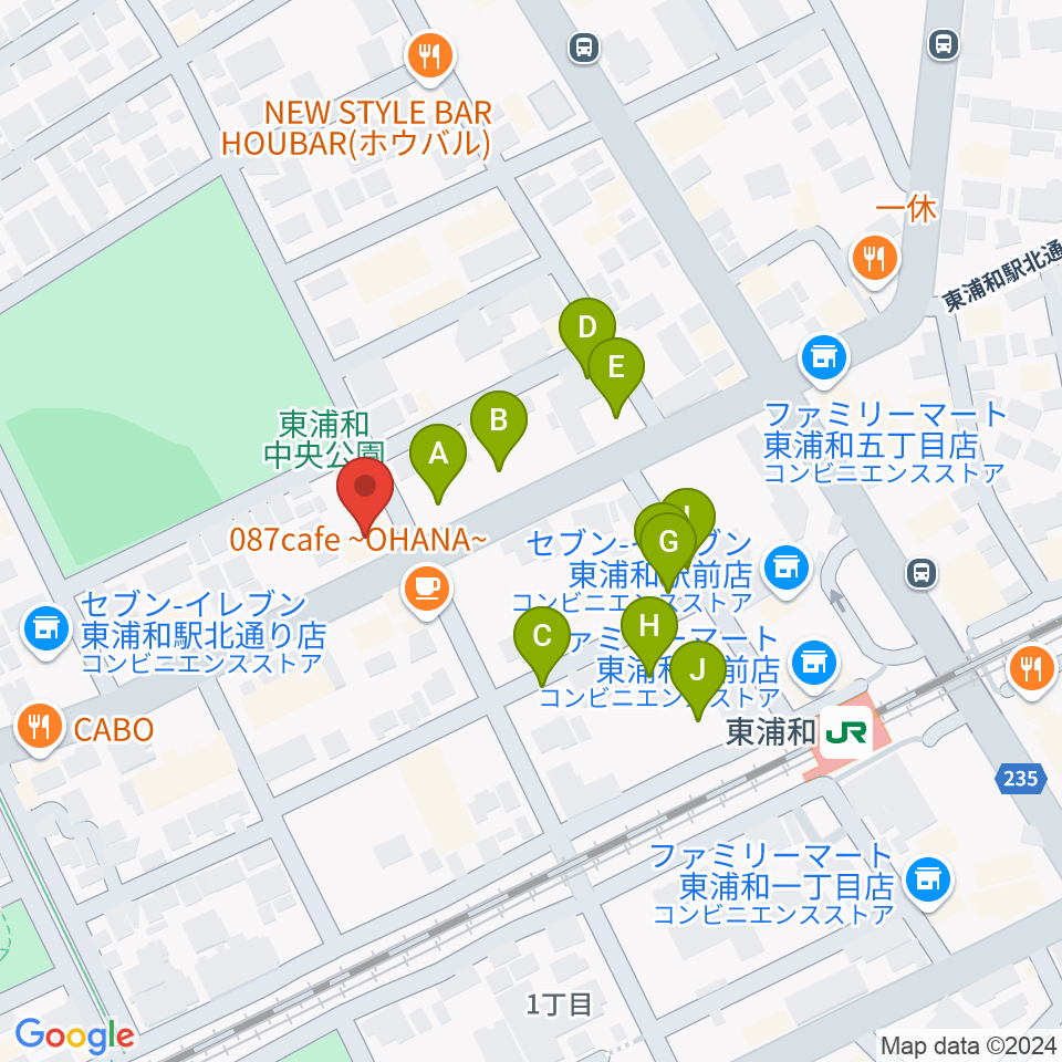 柏屋楽器 東浦和ミュージックセンター周辺の駐車場・コインパーキング一覧地図