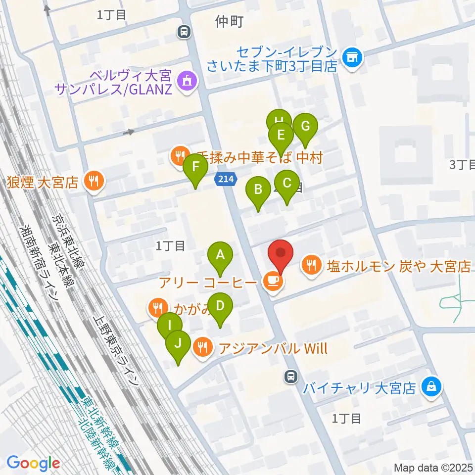 柏屋楽器 大宮ミュージックセンター周辺の駐車場・コインパーキング一覧地図