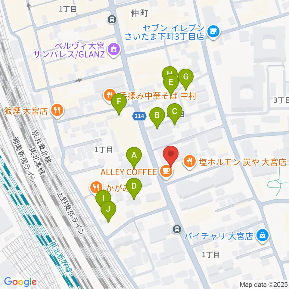 柏屋楽器 大宮ミュージックセンター周辺の駐車場・コインパーキング一覧地図