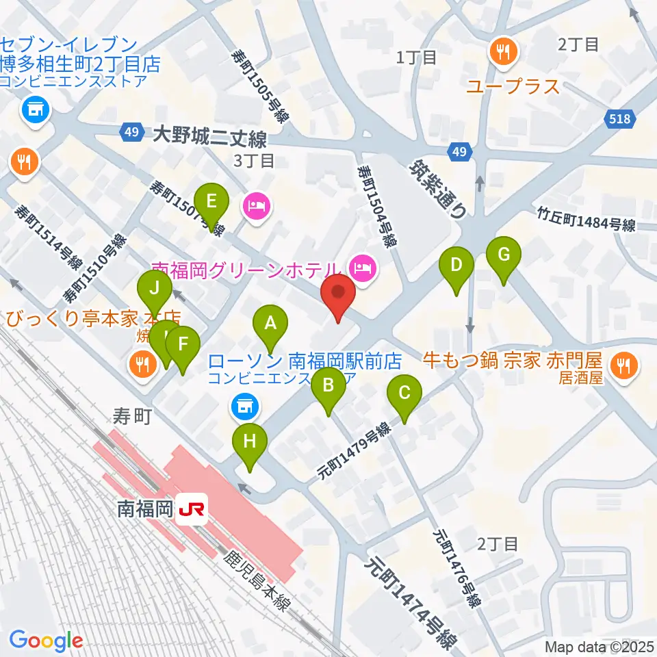 フカノ楽器店 南福岡ピアノ教室周辺の駐車場・コインパーキング一覧地図