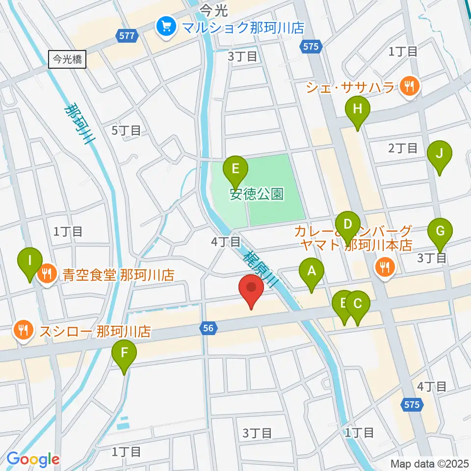 フカノ楽器店 那珂川ピアノ教室周辺の駐車場・コインパーキング一覧地図