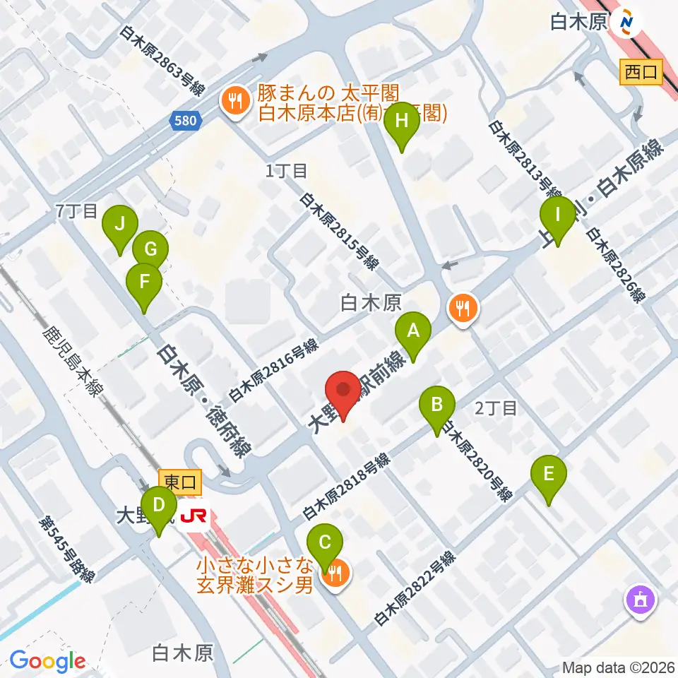 フカノ楽器店 大野城センター 周辺の駐車場 コインパーキング一覧マップ