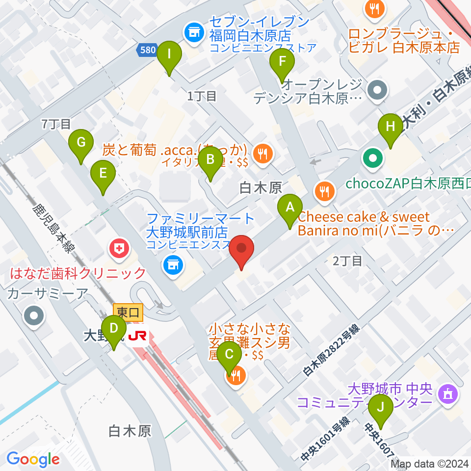 フカノ楽器店 大野城ピアノ教室周辺の駐車場・コインパーキング一覧地図