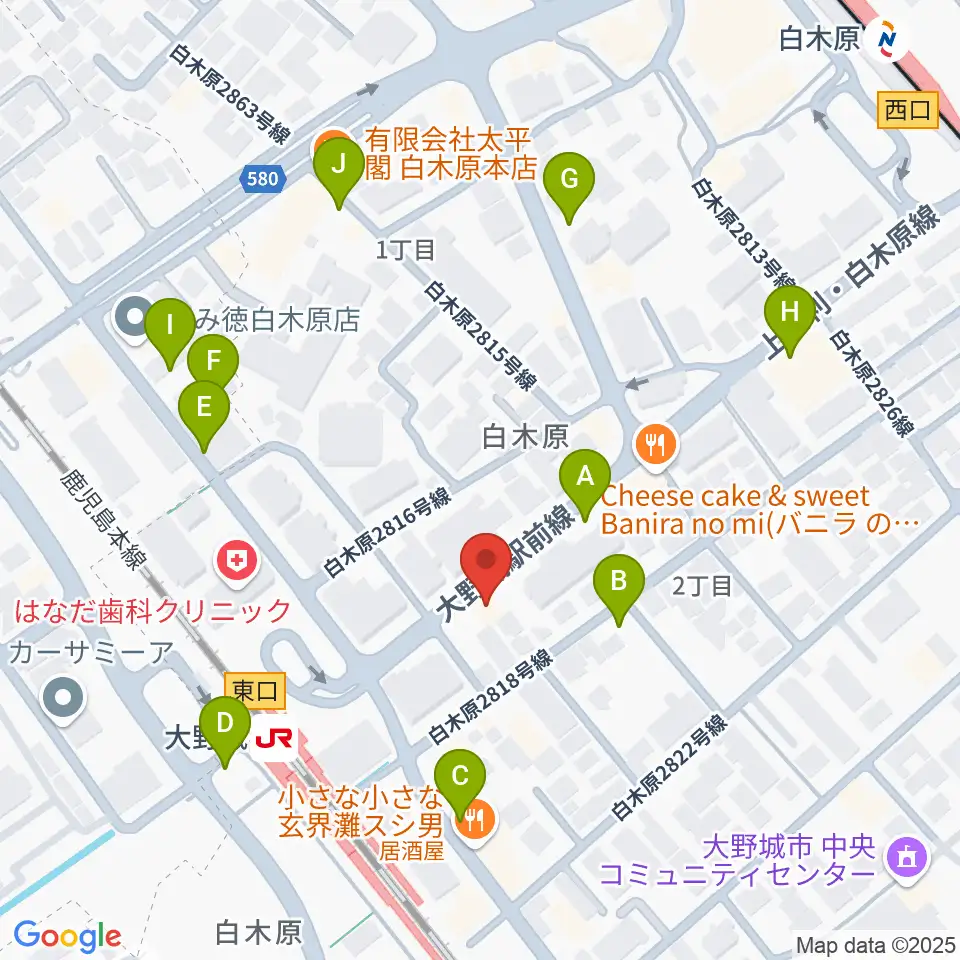 フカノ楽器店 大野城ピアノ教室周辺の駐車場・コインパーキング一覧地図
