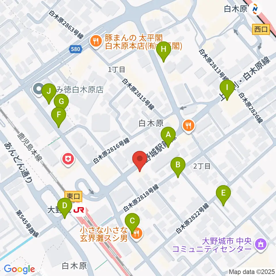 フカノ楽器店 大野城ピアノ教室周辺の駐車場・コインパーキング一覧地図