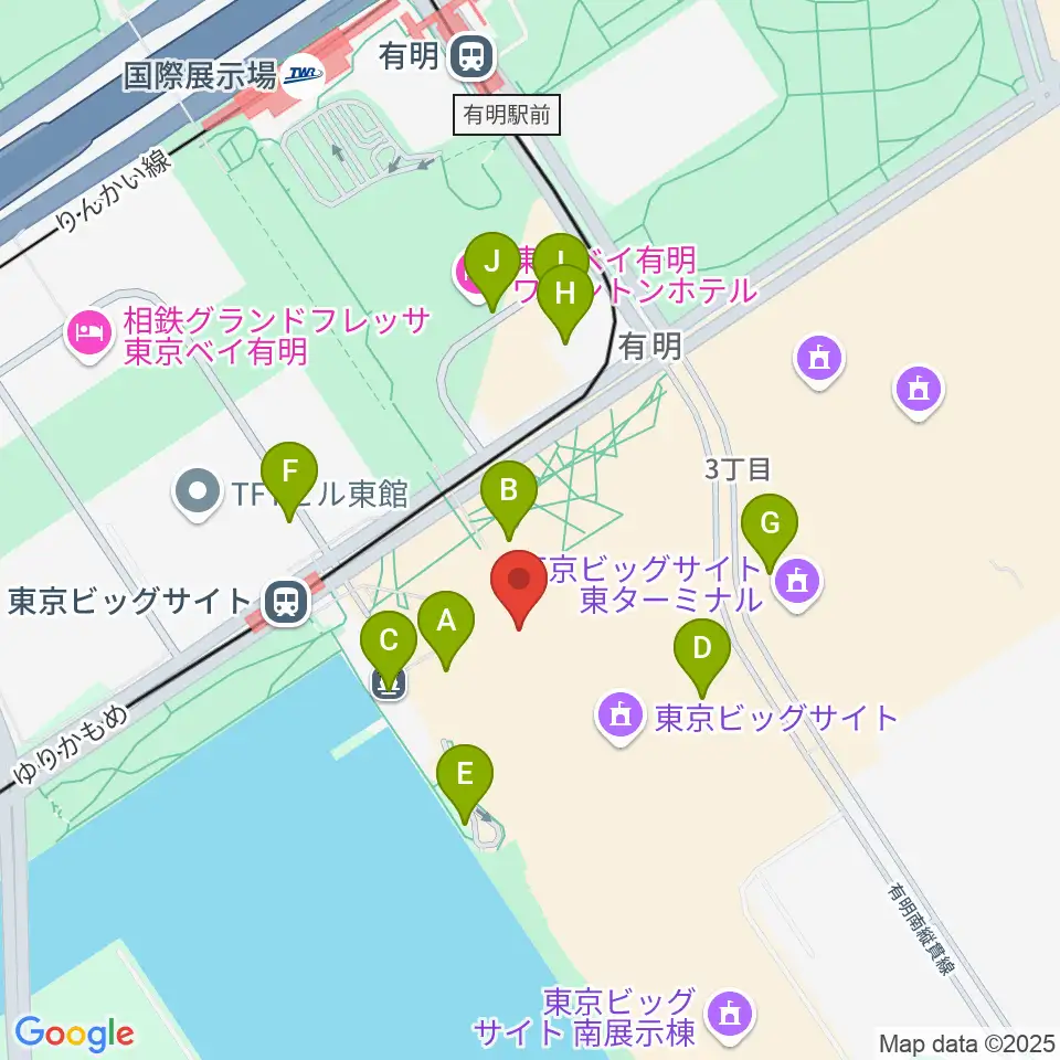 東京ビッグサイト 東京国際展示場周辺の駐車場・コインパーキング一覧地図