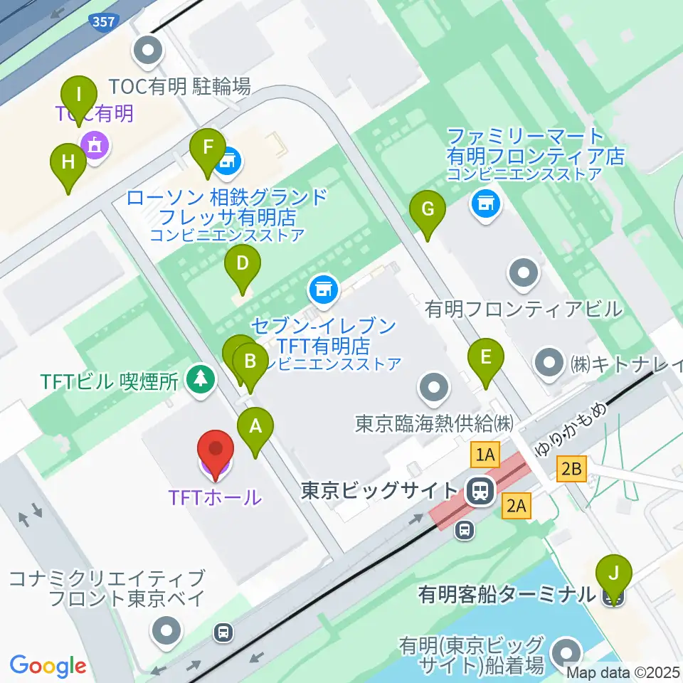 TFTホール周辺の駐車場・コインパーキング一覧地図