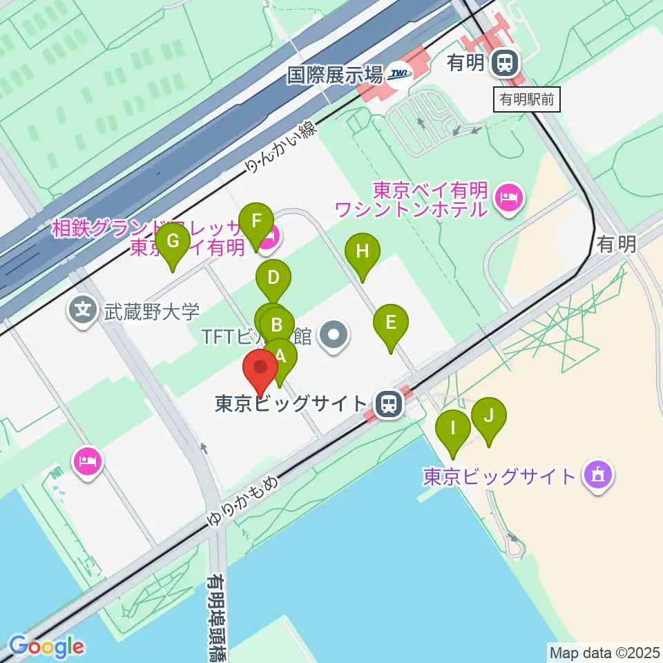TFTホール周辺の駐車場・コインパーキング一覧地図