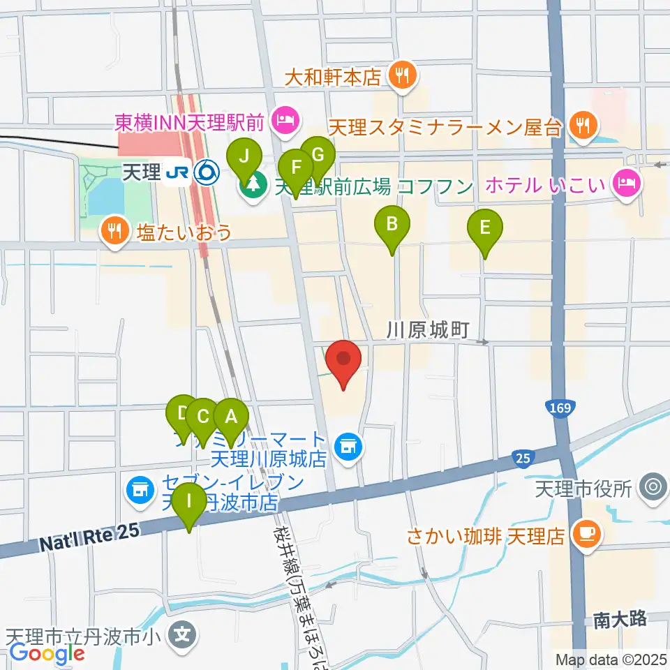 天理市民会館 やまのべホール周辺の駐車場・コインパーキング一覧地図
