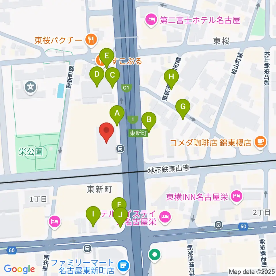 テレピアホール周辺の駐車場・コインパーキング一覧地図