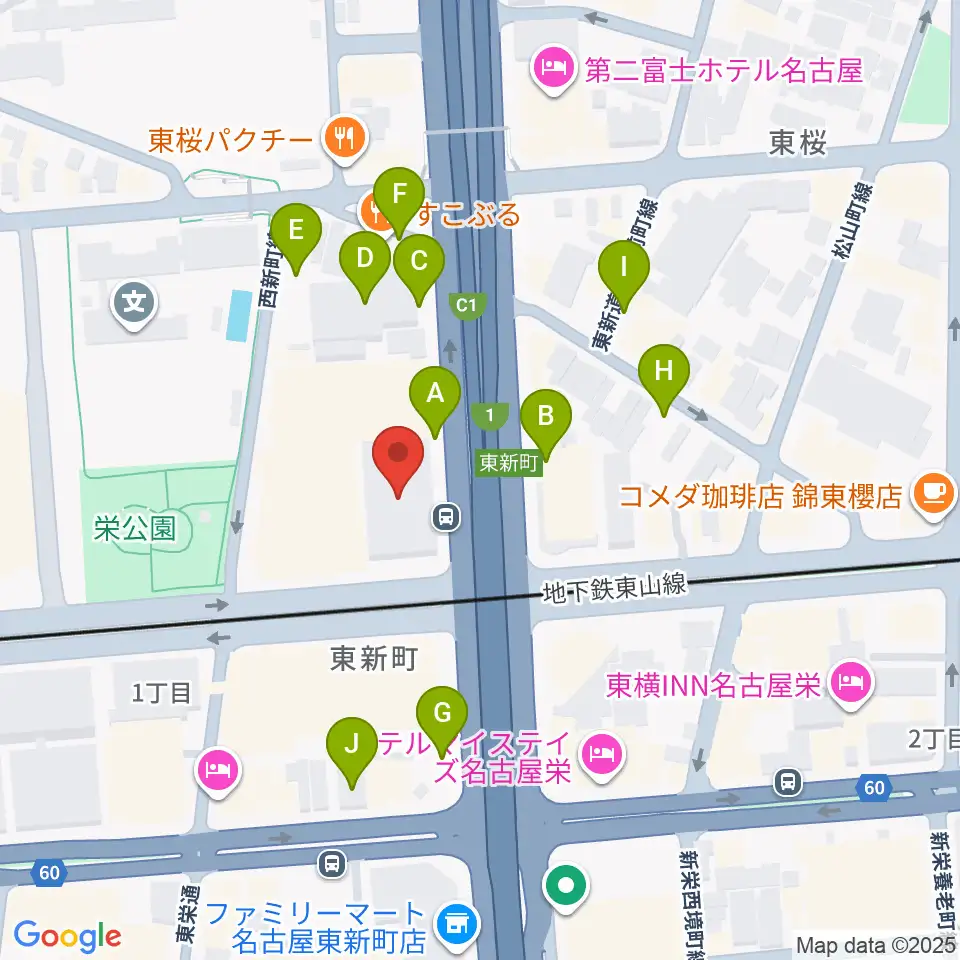 テレピアホール周辺の駐車場・コインパーキング一覧地図