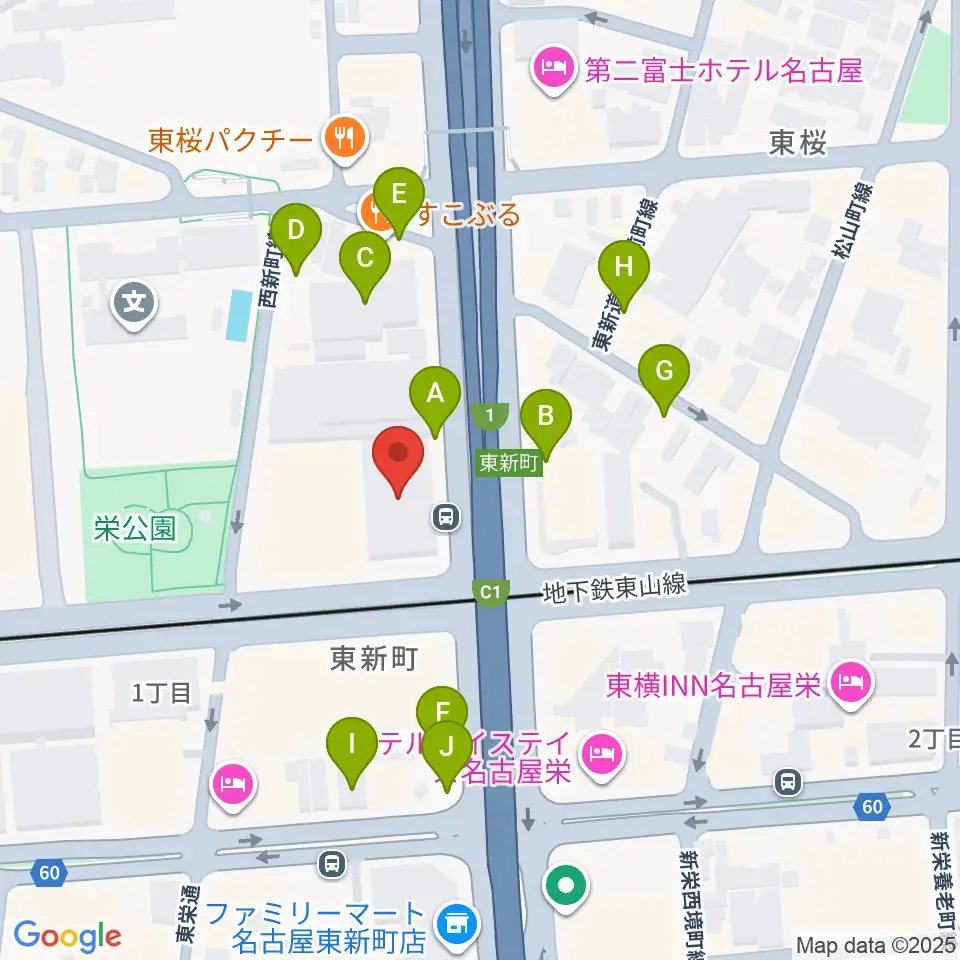 テレピアホール周辺の駐車場・コインパーキング一覧地図