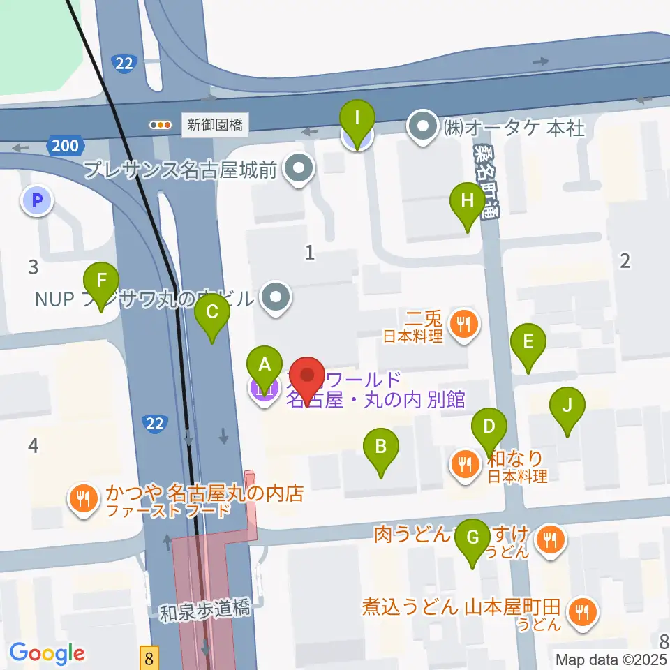 東建ホール・丸の内周辺の駐車場・コインパーキング一覧地図