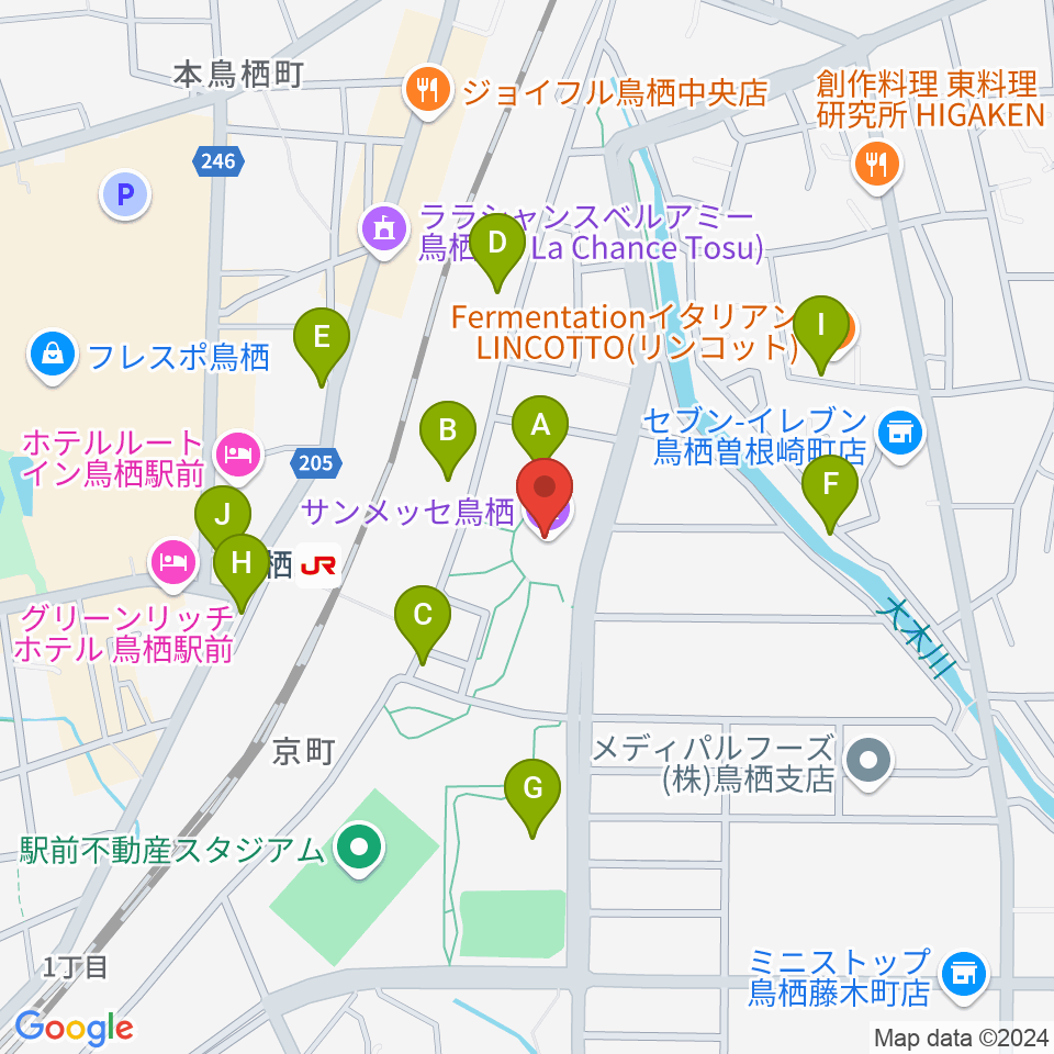 サンメッセ鳥栖周辺の駐車場・コインパーキング一覧地図