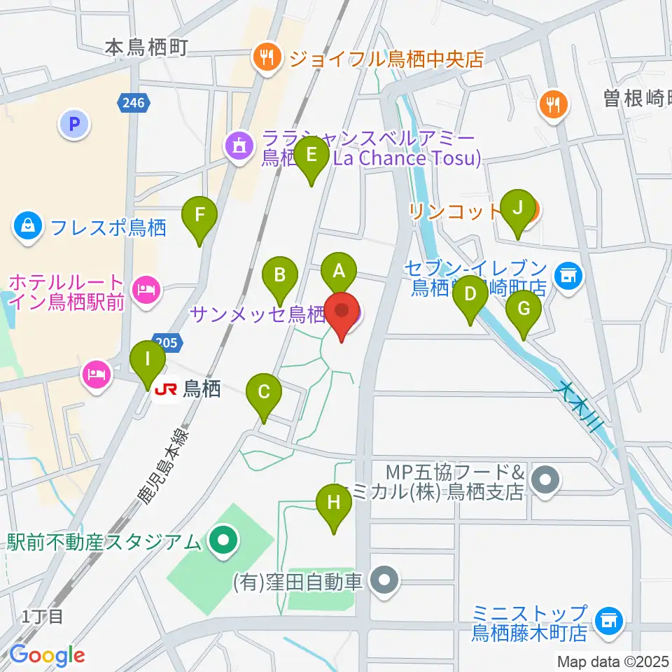 サンメッセ鳥栖周辺の駐車場・コインパーキング一覧地図