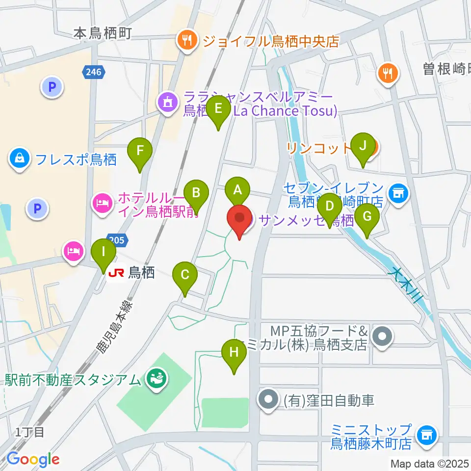サンメッセ鳥栖周辺の駐車場・コインパーキング一覧地図