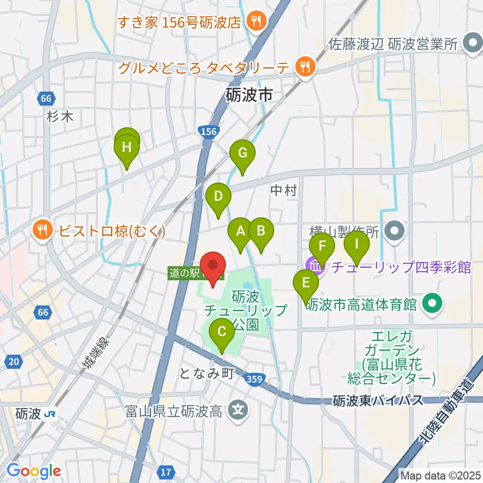 砺波市文化会館周辺の駐車場・コインパーキング一覧地図