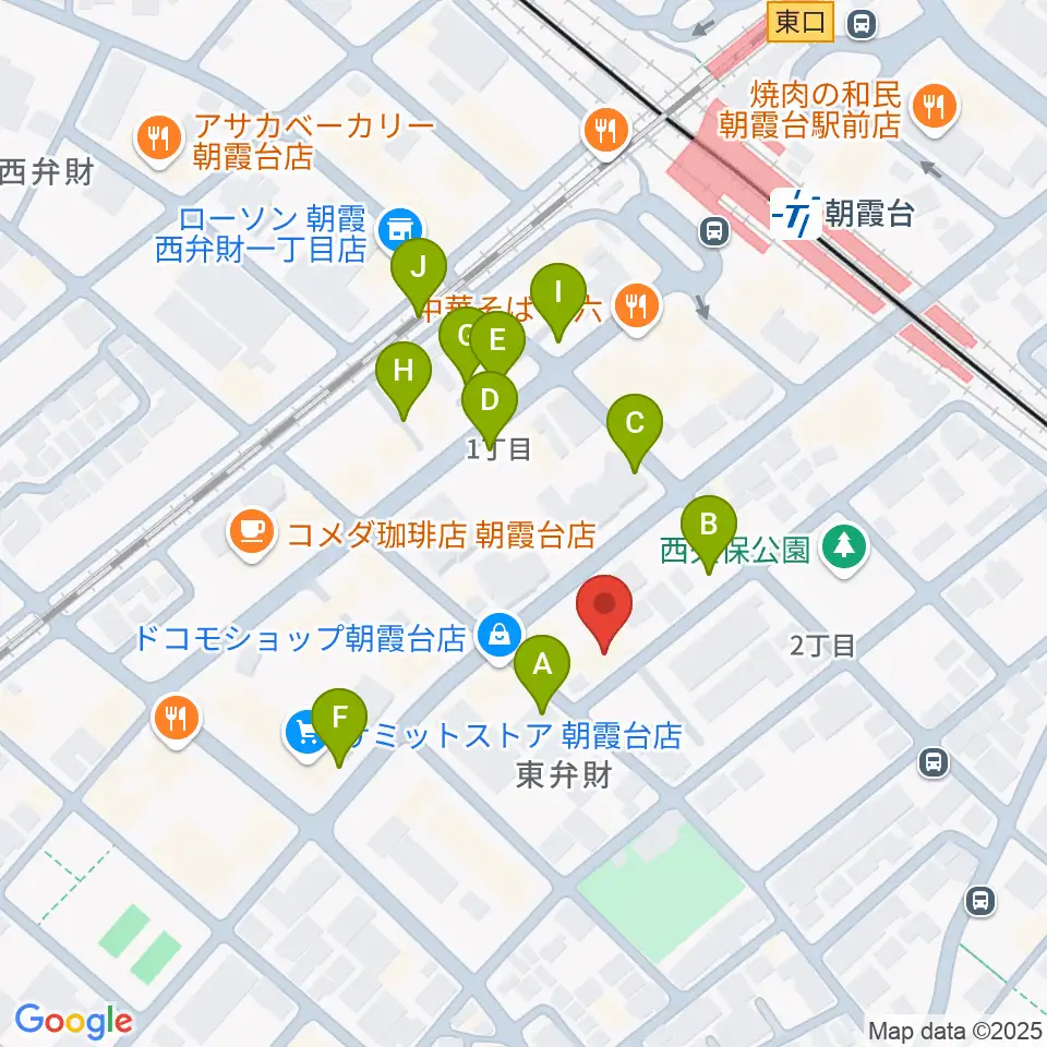 柏屋楽器 朝霞台ミュージックセンター周辺の駐車場・コインパーキング一覧地図
