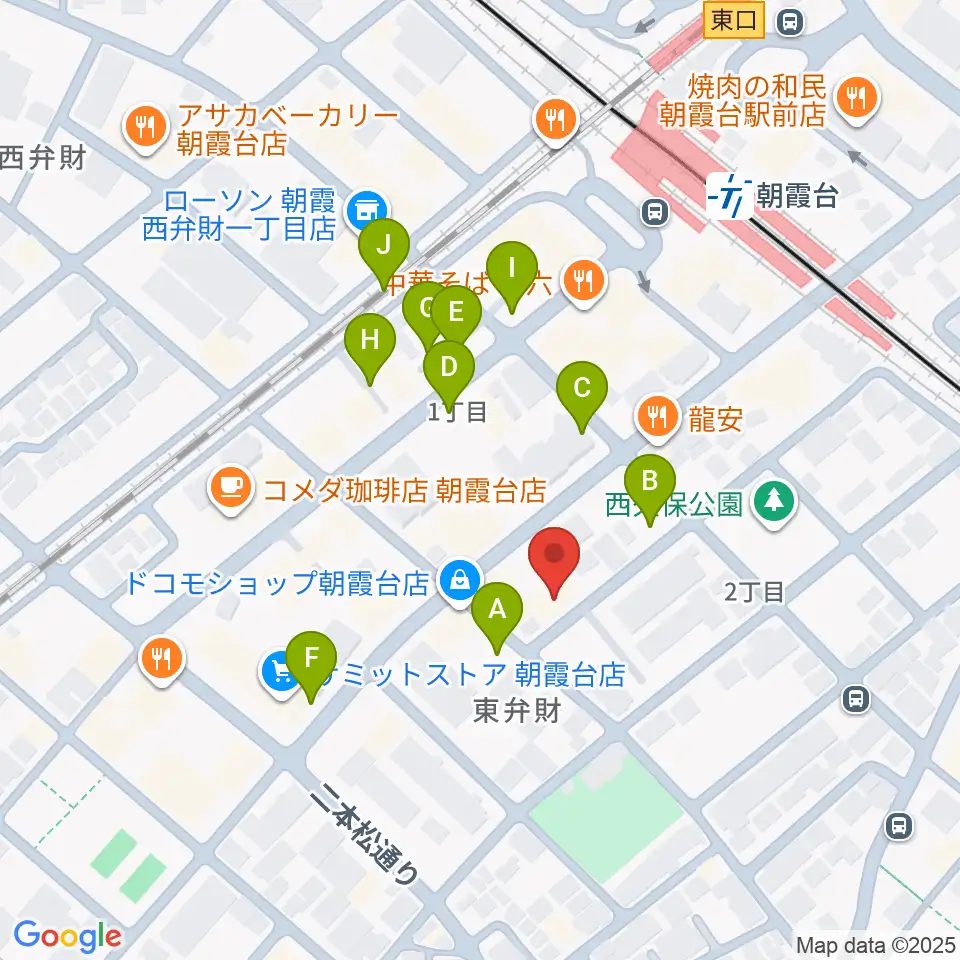 柏屋楽器 朝霞台ミュージックセンター周辺の駐車場・コインパーキング一覧地図