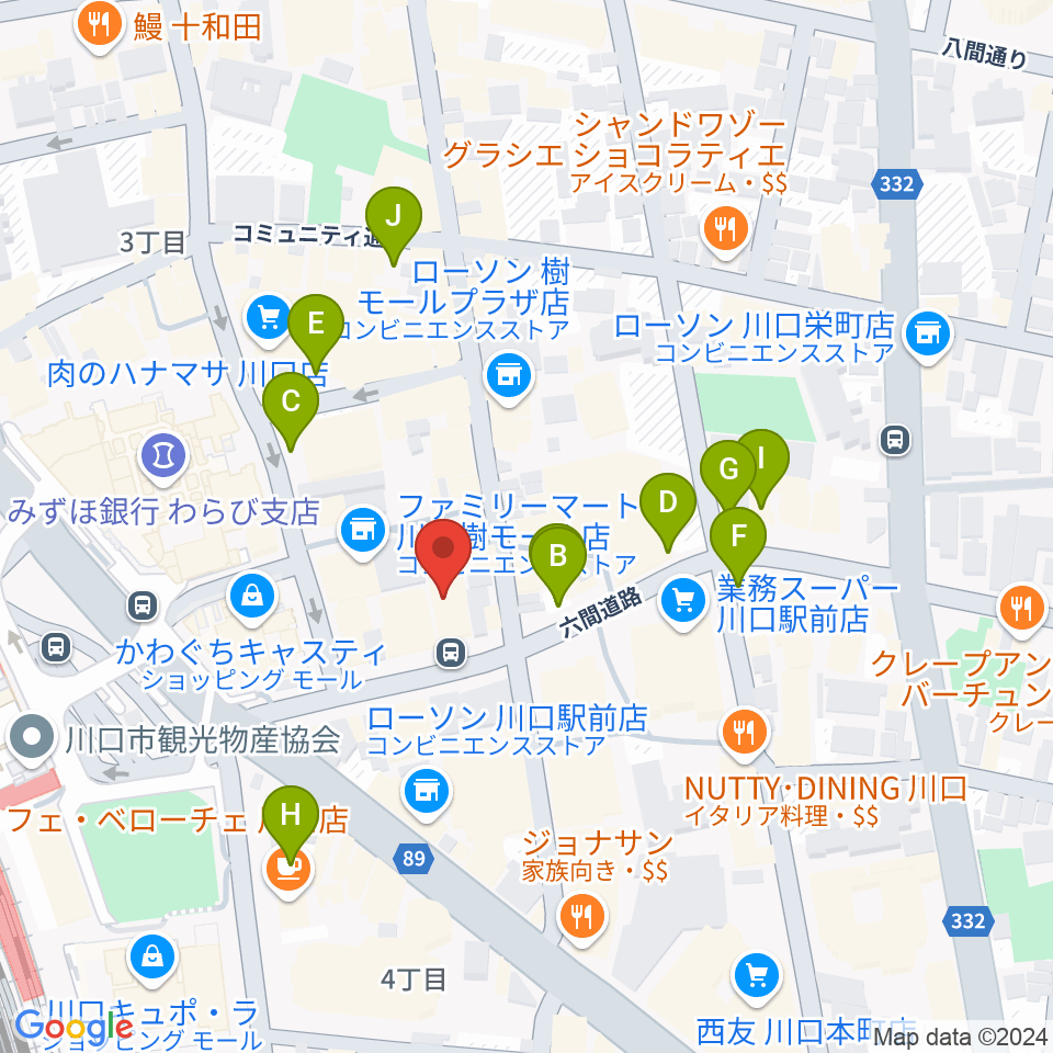 柏屋楽器 柏屋ミュージックサロン周辺の駐車場・コインパーキング一覧地図