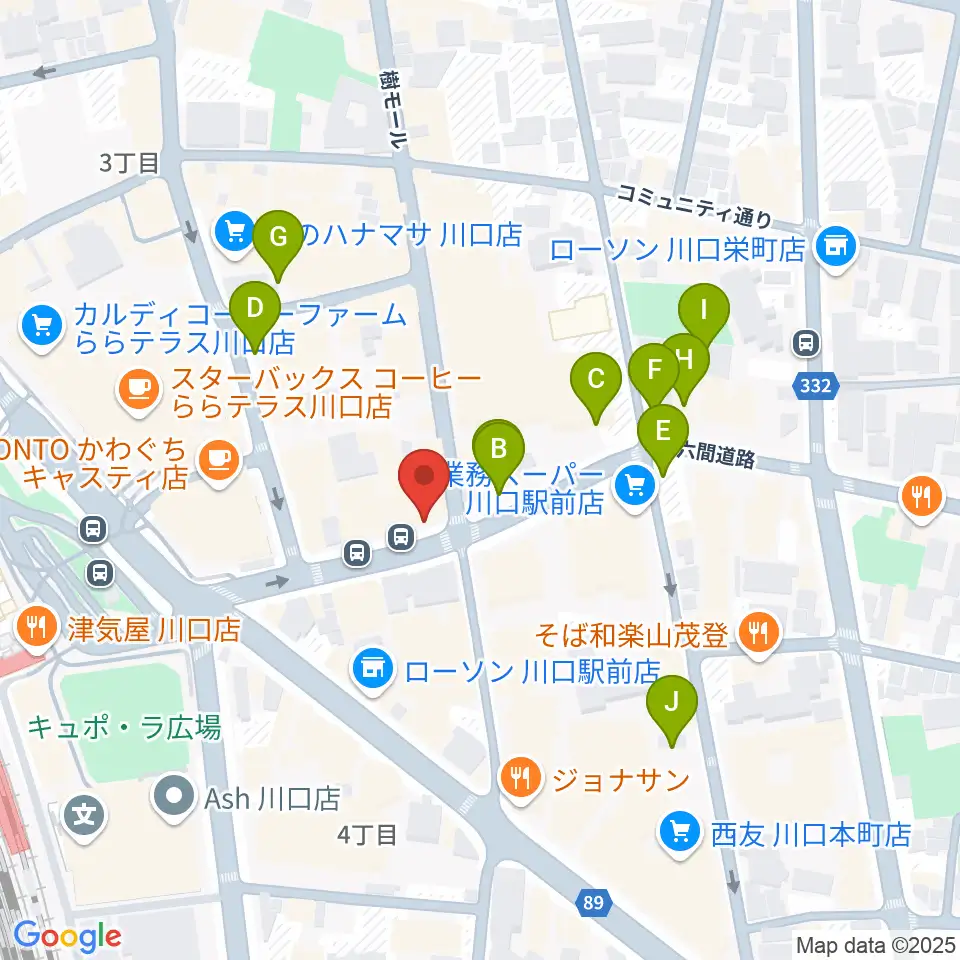 柏屋楽器 柏屋ミュージックサロン周辺の駐車場・コインパーキング一覧地図