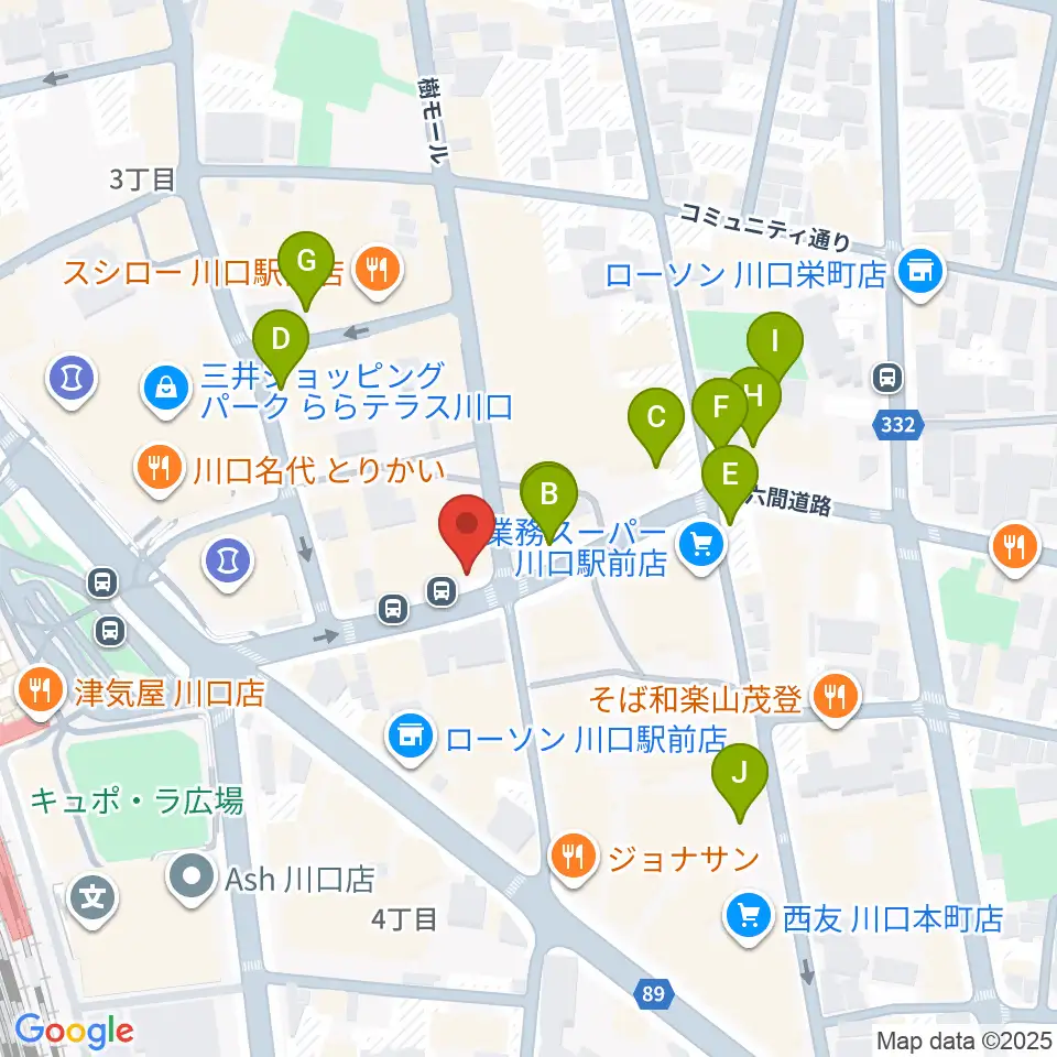 柏屋楽器 柏屋ミュージックサロン周辺の駐車場・コインパーキング一覧地図