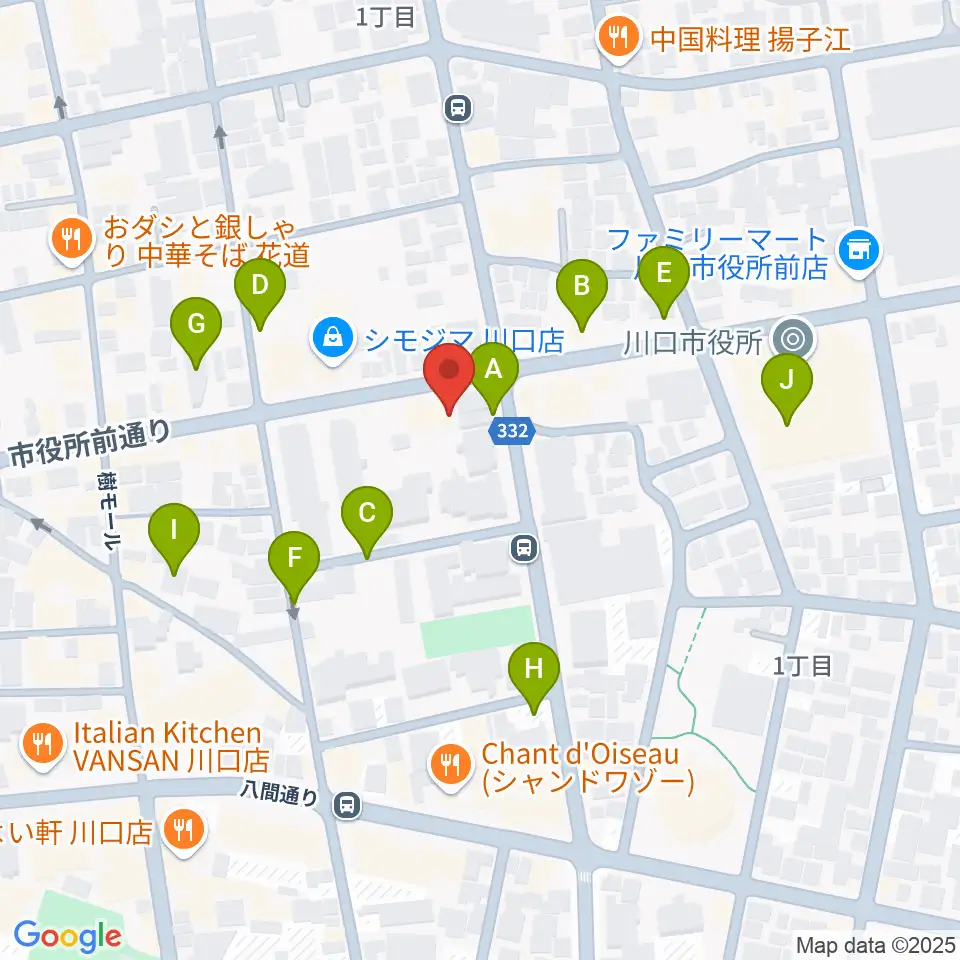 柏屋楽器 川口ミュージックプラザ周辺の駐車場・コインパーキング一覧地図
