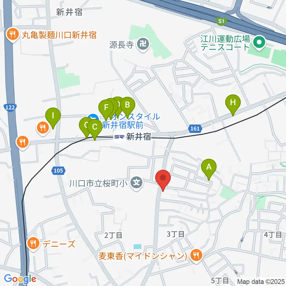 柏屋楽器 鳩ヶ谷ミュージックセンター周辺の駐車場・コインパーキング一覧地図