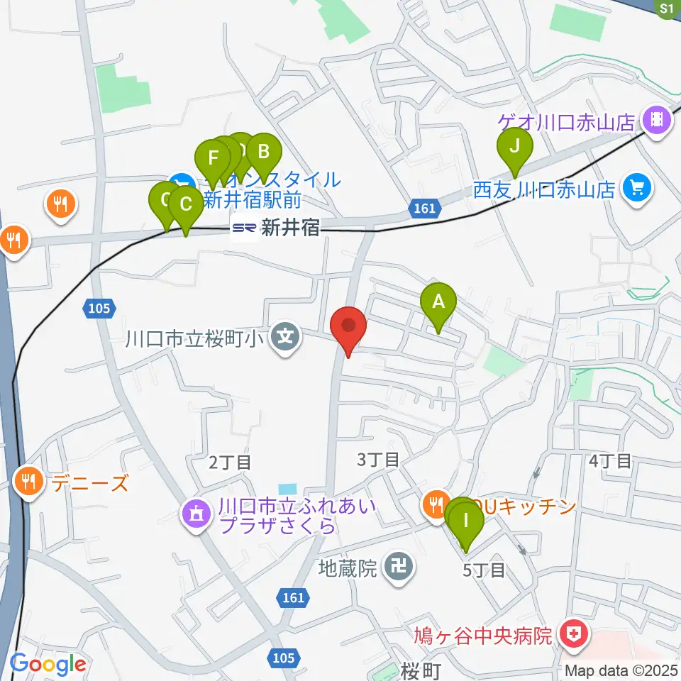 柏屋楽器 鳩ヶ谷ミュージックセンター周辺の駐車場・コインパーキング一覧地図