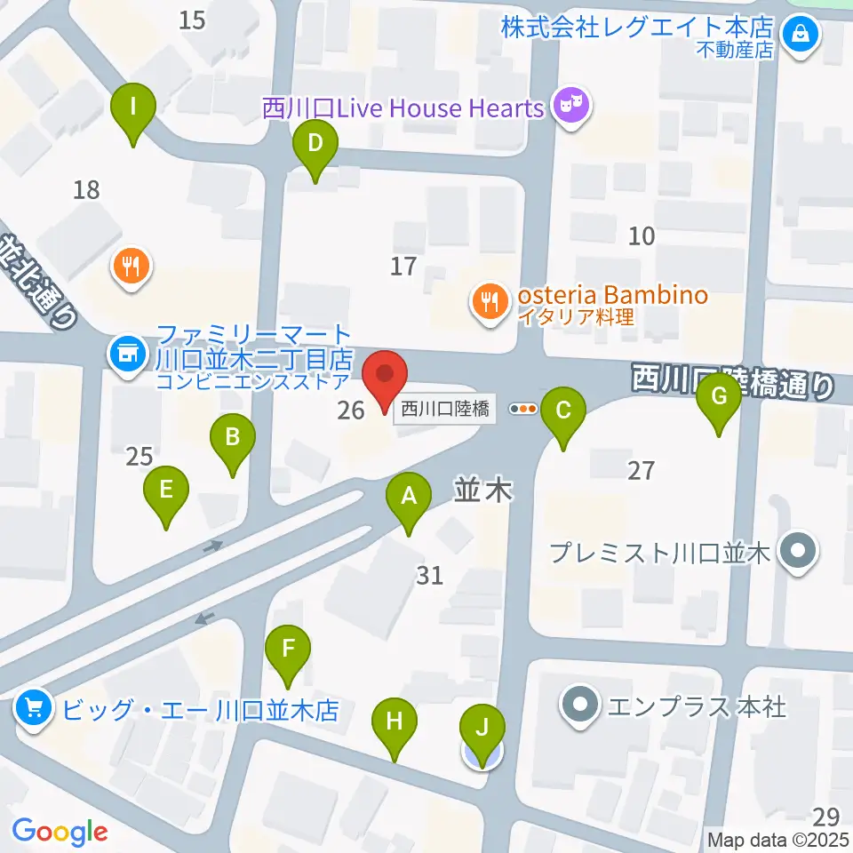 柏屋楽器 西川口ミュージックサロン周辺の駐車場・コインパーキング一覧地図