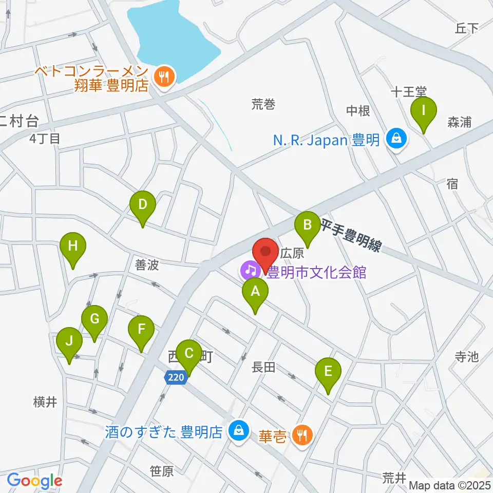 豊明市文化会館周辺の駐車場・コインパーキング一覧地図