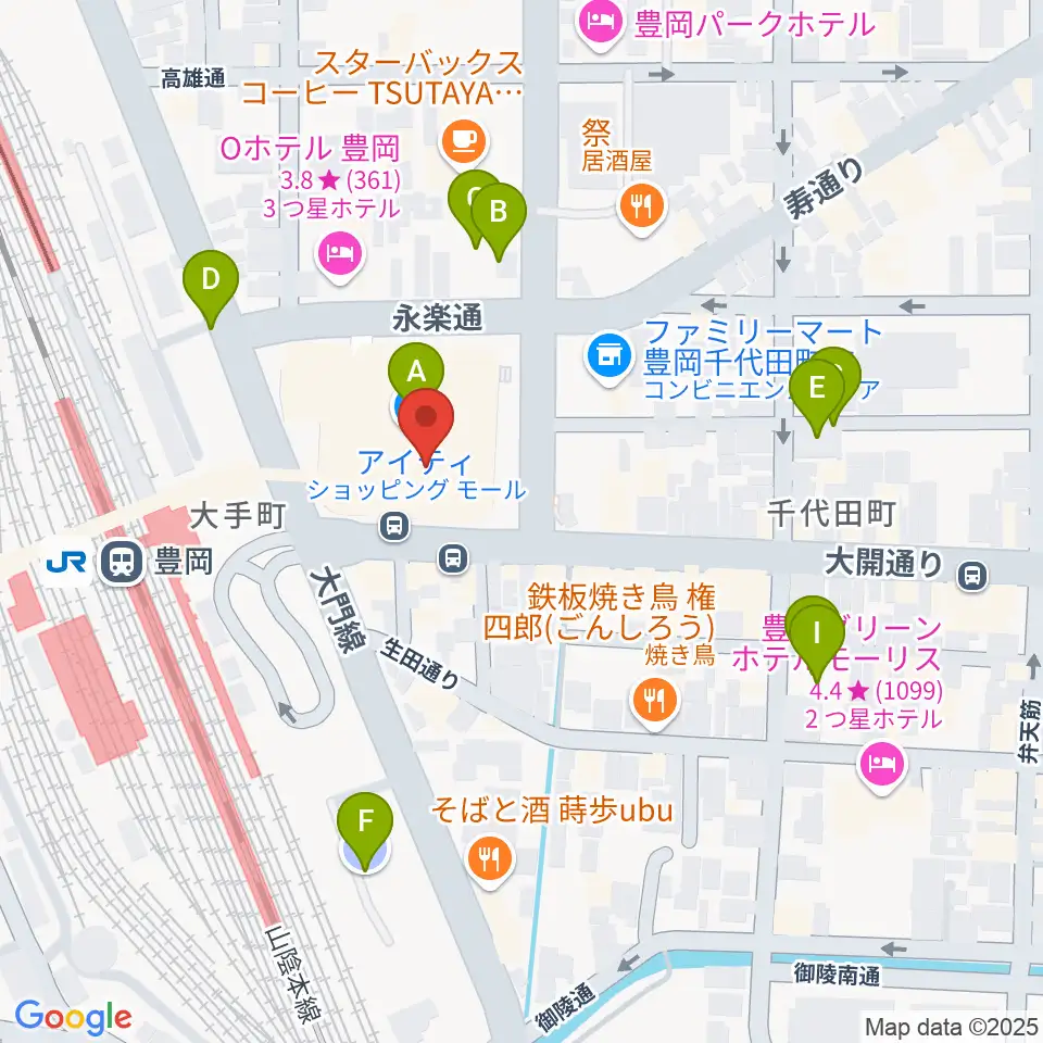 豊岡市民プラザ周辺の駐車場・コインパーキング一覧地図