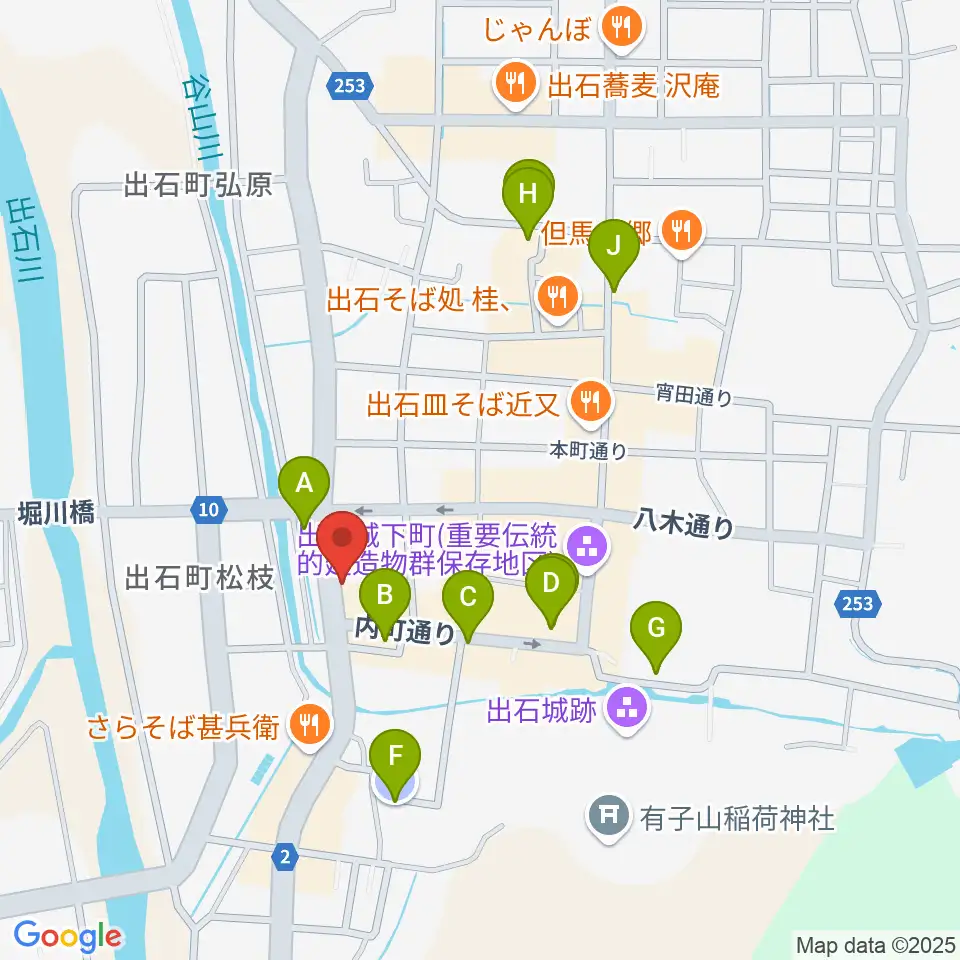 出石永楽館周辺の駐車場・コインパーキング一覧地図